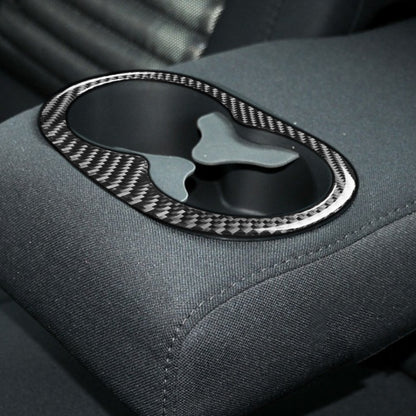 Carbon Fiber Car Rear Handrail Cup Holder Decorative Sticker for Dodge Challenger 2015 to Now, Left Driving, Rear Handrail Cup Holder