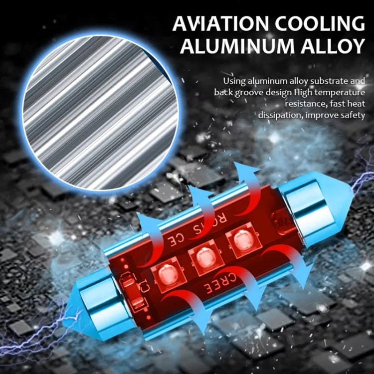 2pcs 36mm IC12V /  2.76W / 0.23A / 300LM 3LEDs SMD Car Reading Lamp Dome Light, 36mm