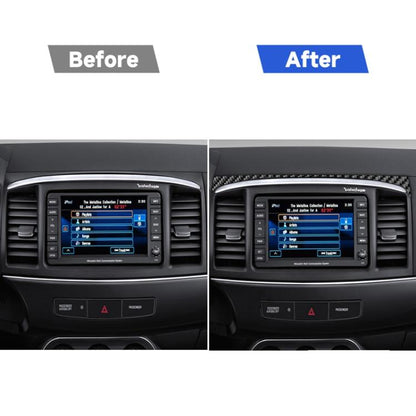 Car Carbon Fiber Navigation System Cover Decorative Sticker for Mitsubishi Lancer EVO 2008-2015, Left and Right Drive Universal, Navigation System Cover