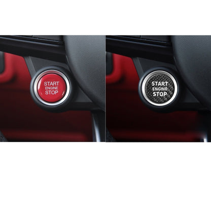 Car Carbon Fiber Engine Start Button Decorative Cover Trim for Alfa Romeo Giulia, For Alfa Romeo Giulia (Black), For Alfa Romeo Giulia (Red)