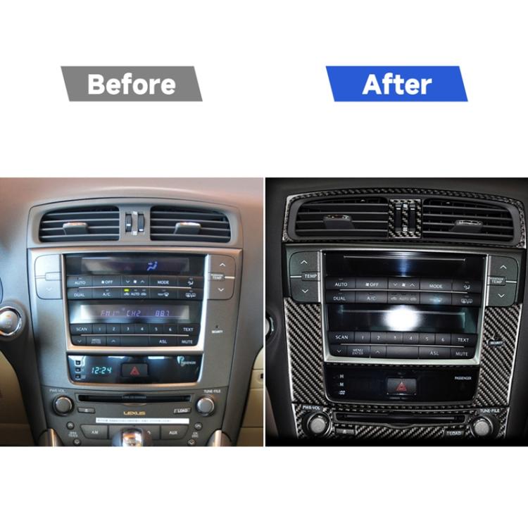 Car Carbon Fiber Middle Air Outlet Decorative Sticker for Lexus IS250 300 350C 2006-2012, Left and Right Drive Universal, Middle Air Outlet