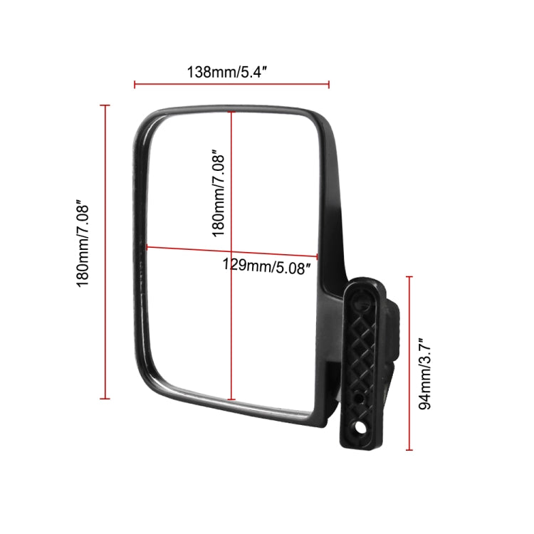 Side Mirror Rear View Mirror for Golf Carts, MR020