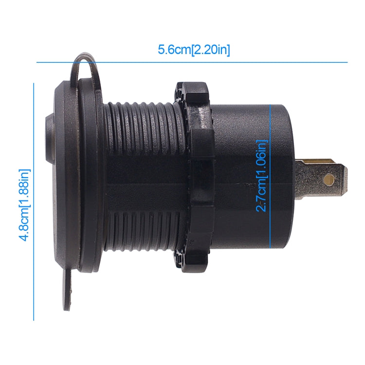 Universal Car Single Port USB Charger Power Outlet Adapter 2.4A 5V IP66 with LED Digital Voltmeter + Switch + 60cm Cable, 2.4A + Switch + 60cm Cable(Blue Light), 2.4A + Switch + 60cm Cable (Green Light), 2.4A + Switch + 60cm Cable (Red Light)