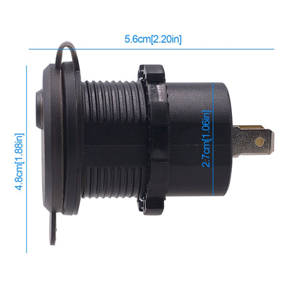 Universal Car Single Port USB Charger Power Outlet Adapter 2.4A 5V IP66 with LED Digital Voltmeter + Switch + 60cm Cable, 2.4A + Switch + 60cm Cable(Blue Light), 2.4A + Switch + 60cm Cable (Green Light), 2.4A + Switch + 60cm Cable (Red Light)