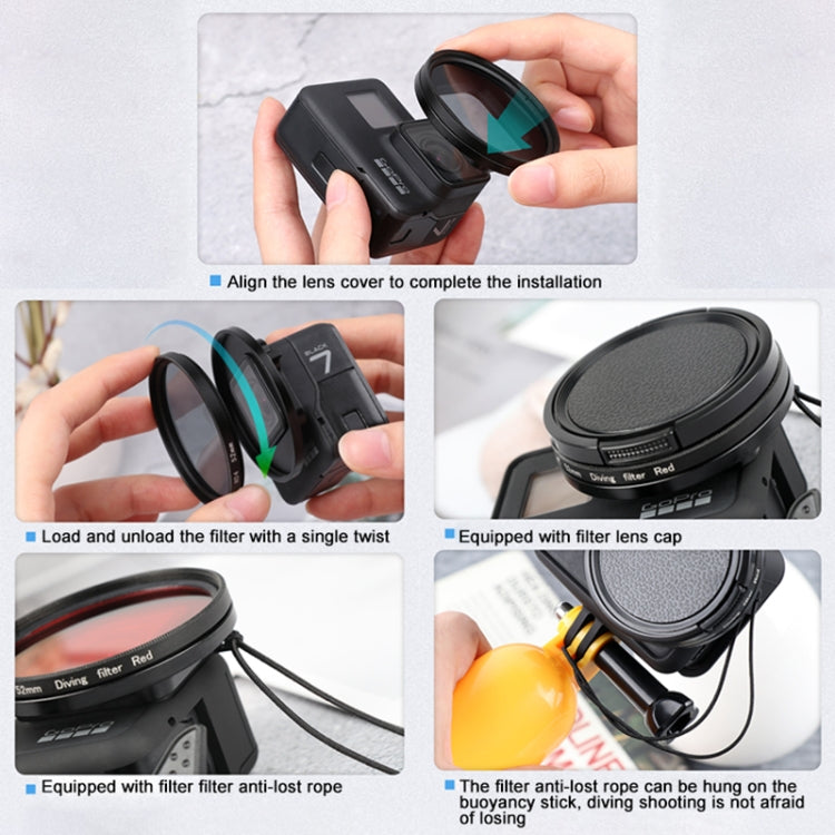 RUIGPRO for GoPro HERO 7/6 /5 Professional 52mm CPL Lens Filter with Filter Adapter Ring & Lens Cap, CPL Lens