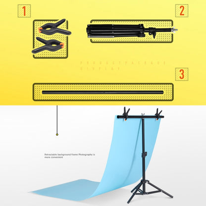 100x200cm T-Shape Photo Studio Background Support Stand Backdrop Crossbar Bracket Kit with Clips, No Backdrop, 100x200cm