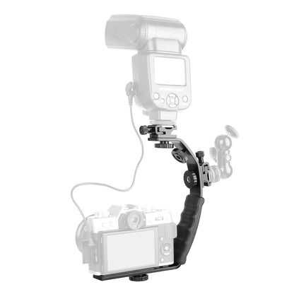 L-Shaped Aluminum Flash Bracket Camera Holder, L-Shaped
