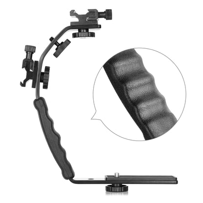 L-Shaped Aluminum Flash Bracket Camera Holder, L-Shaped
