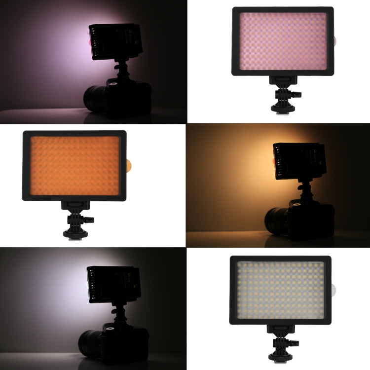 HD-160 White Light LED Video Light on-Camera Photography Lighting Fill Light for Canon, Nikon, DSLR Camera with 3 Filter Plates, HD-160