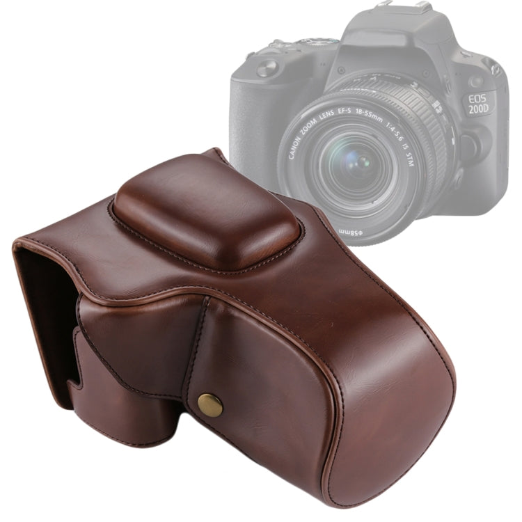 Full Body Camera PU Leather Case Bag for Canon EOS 200D  (18-55mm Lens), For EOS 200D