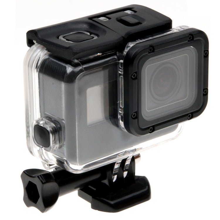 Capa de proteção tipo esqueleto para GoPro HERO6/5 + tampa traseira vazada com fivela, sistema de montagem básico e parafuso. Não é necessário desmontar a lente.