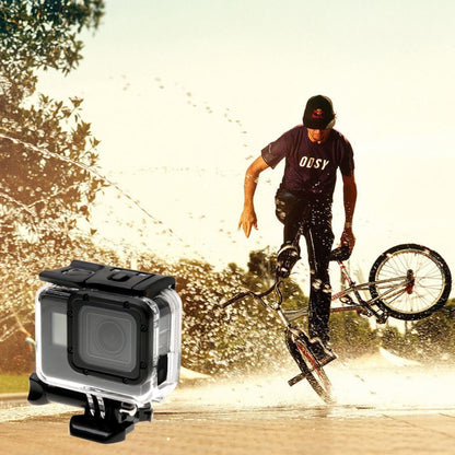 Capa de proteção tipo esqueleto para GoPro HERO6/5 + tampa traseira vazada com fivela, sistema de montagem básico e parafuso. Não é necessário desmontar a lente.