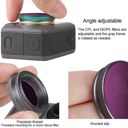 Filtro de lente ajustable Sunnylife OA-FI172 ND4/PL para DJI OSMO ACTION, OA-FI172 ND4/PL