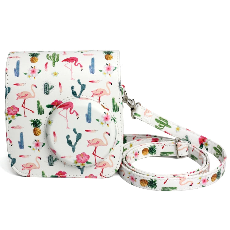Flamingo Cactus Pattern PU Leather Protective Camera Case Bag For FUJIFILM Instax Mini 7S / 7C Camera, Flamingo Cactus
