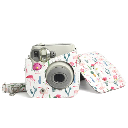 Flamingo Cactus Pattern PU Leather Protective Camera Case Bag For FUJIFILM Instax Mini 7S / 7C Camera, Flamingo Cactus