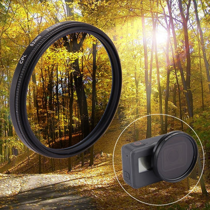 52mm 3 in 1 Round Circle CPL Lens Filter with Cap for GoPro HERO7 Black/6 /5, 52mm CPL Lens