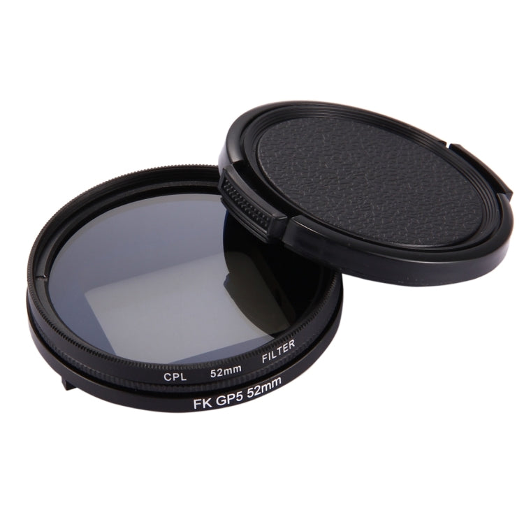 52mm 3 in 1 Round Circle CPL Lens Filter with Cap for GoPro HERO7 Black/6 /5, 52mm CPL Lens