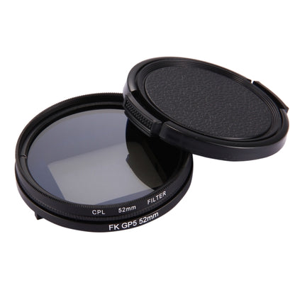 52mm 3 in 1 Round Circle CPL Lens Filter with Cap for GoPro HERO7 Black/6 /5, 52mm CPL Lens
