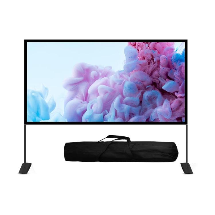 Cortina de proyección de poliéster plegable con soporte para exteriores, tamaño: 120 pulgadas (16:9), tamaño: 120 pulgadas