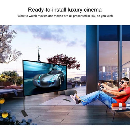 Cortina de proyección de poliéster plegable con soporte para exteriores, tamaño: 120 pulgadas (16:9), tamaño: 120 pulgadas