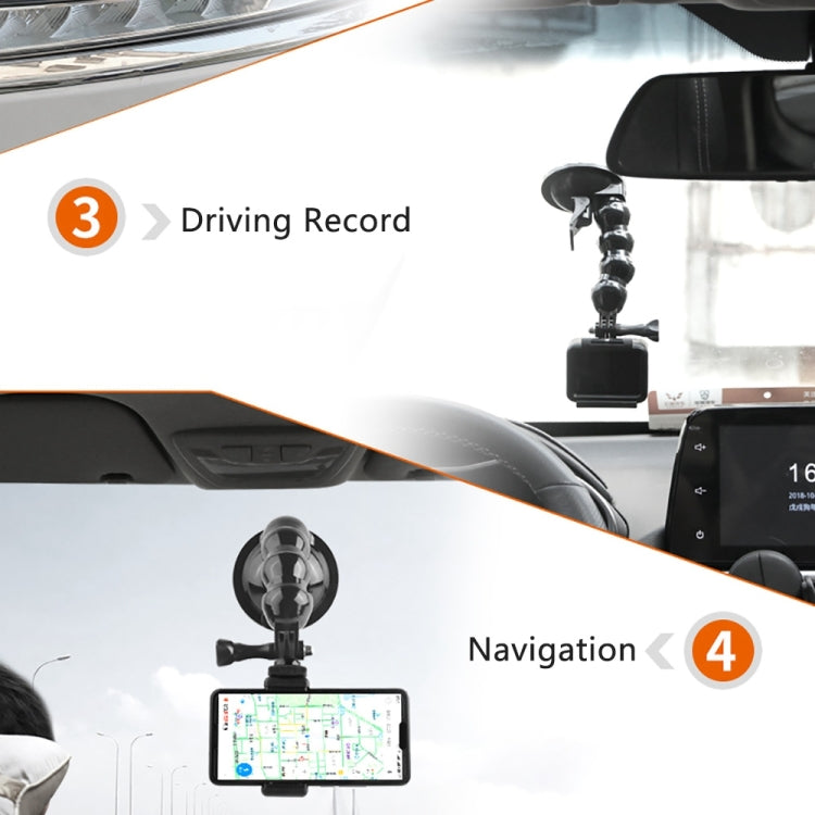 Suporte de fixação flexível com ventosa para câmaras de ação GoPro, Insta360, DJI e outras.