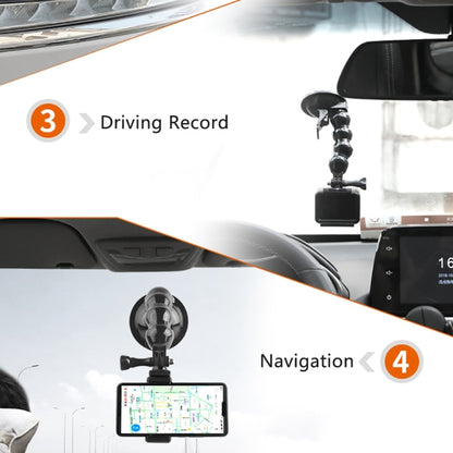 Suporte de fixação flexível com ventosa para câmaras de ação GoPro, Insta360, DJI e outras.