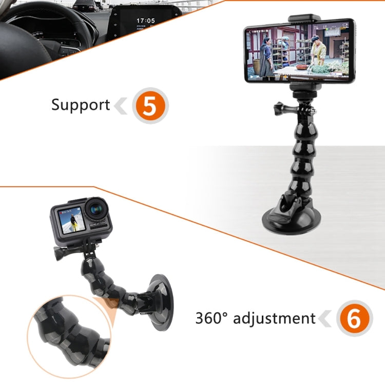 Suporte de fixação flexível com ventosa para câmaras de ação GoPro, Insta360, DJI e outras.