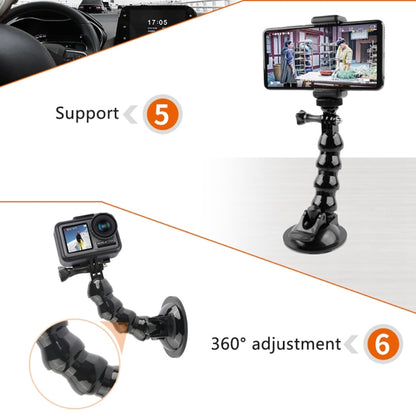 Suporte de fixação flexível com ventosa para câmaras de ação GoPro, Insta360, DJI e outras.