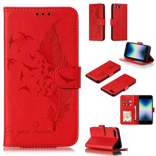 Feather Pattern Litchi Texture Horizontal Flip Leather Case with Wallet & Holder & Card Slots, For iPhone SE 2022 / SE 2020 / 8 / 7, For iPhone 7 Plus / 8 Plus, For iPhone 11 Pro, For iPhone 11, For iPhone 11 Pro Max, For iPhone XS /X, For iPhone XR
