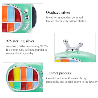 S925 Sterling Silver Mini Color TV Beads DIY Bracelet Necklace Accessories, Mini Color TV