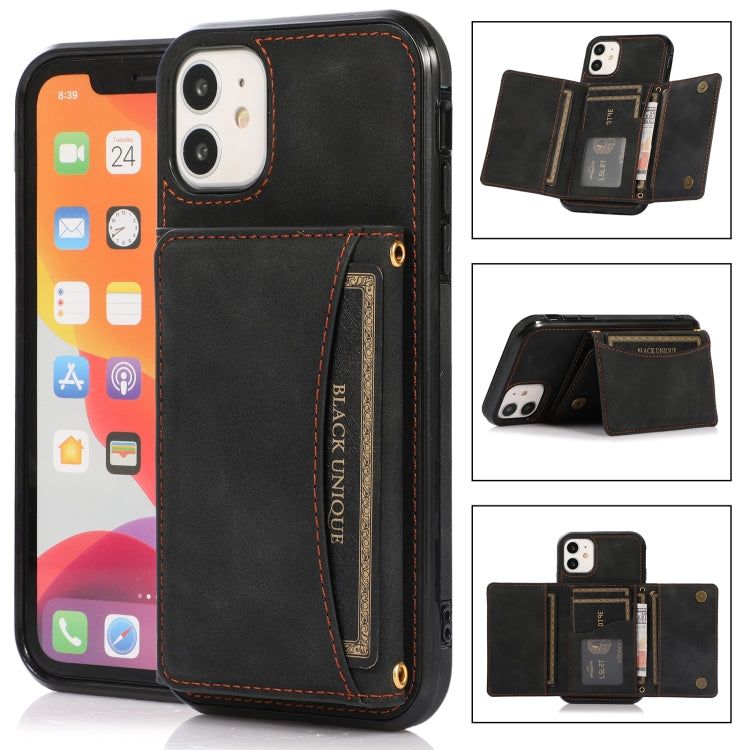 Three-fold Leather Phone Case with Card Slot & Wallet & Holder, For iPhone 11, For iPhone XR, For iPhone 8 Plus & 7 Plus, For iPhone SE 2022 / SE 2020 / 8 / 7