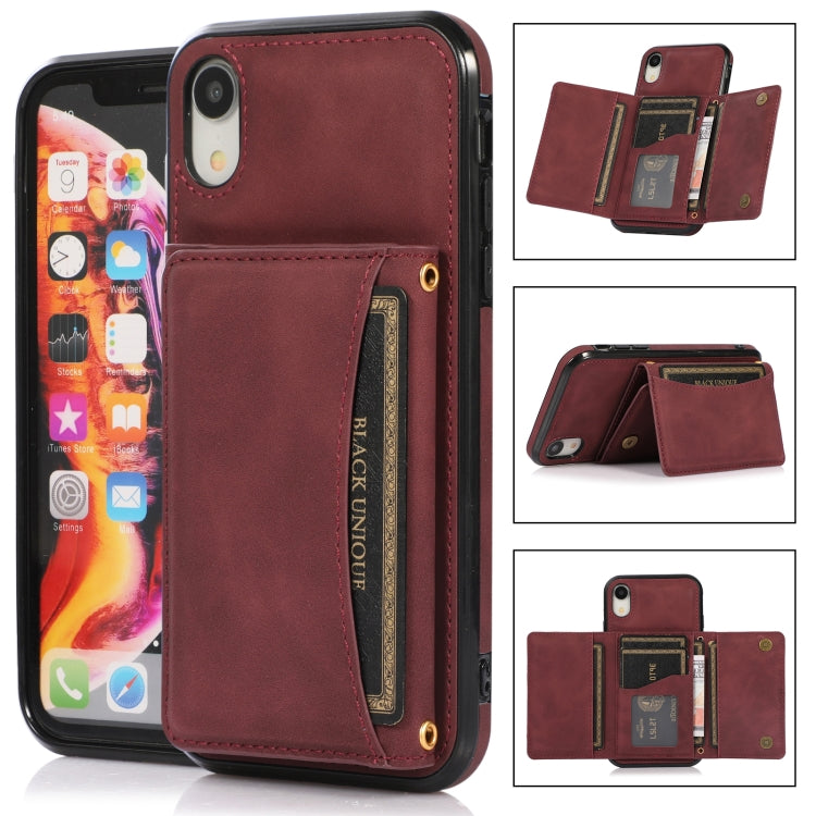 Three-fold Leather Phone Case with Card Slot & Wallet & Holder, For iPhone 11, For iPhone XR, For iPhone 8 Plus & 7 Plus, For iPhone SE 2022 / SE 2020 / 8 / 7