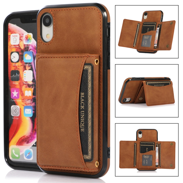 Three-fold Leather Phone Case with Card Slot & Wallet & Holder, For iPhone 11, For iPhone XR, For iPhone 8 Plus & 7 Plus, For iPhone SE 2022 / SE 2020 / 8 / 7