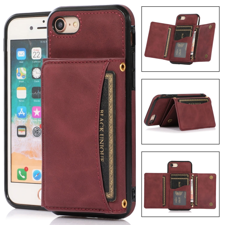 Three-fold Leather Phone Case with Card Slot & Wallet & Holder, For iPhone 11, For iPhone XR, For iPhone 8 Plus & 7 Plus, For iPhone SE 2022 / SE 2020 / 8 / 7