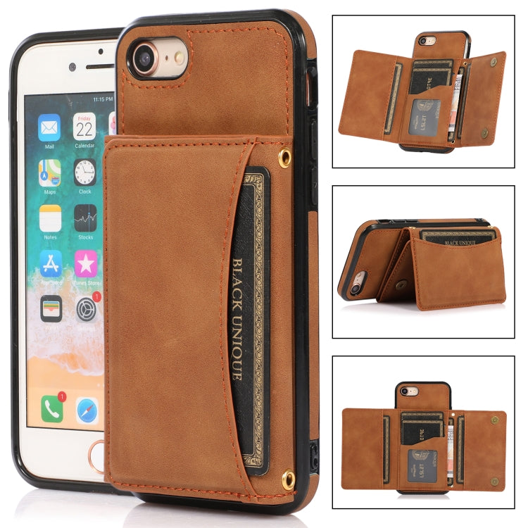 Three-fold Leather Phone Case with Card Slot & Wallet & Holder, For iPhone 11, For iPhone XR, For iPhone 8 Plus & 7 Plus, For iPhone SE 2022 / SE 2020 / 8 / 7