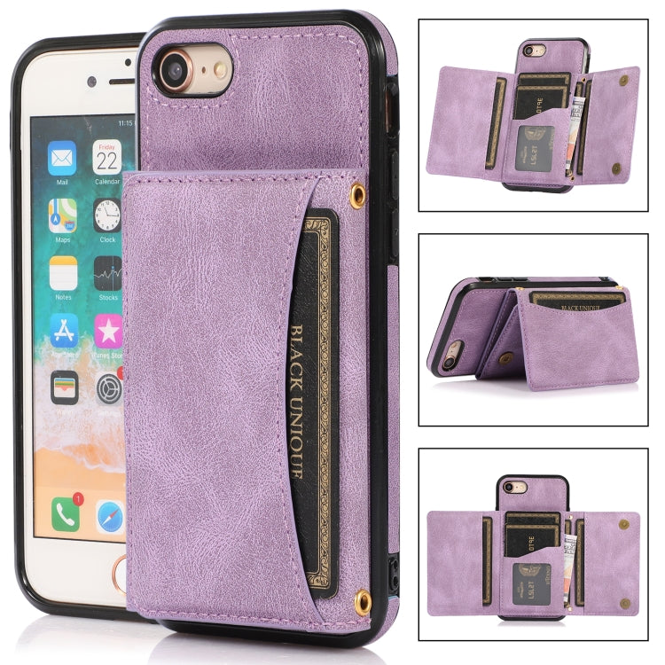 Three-fold Leather Phone Case with Card Slot & Wallet & Holder, For iPhone 11, For iPhone XR, For iPhone 8 Plus & 7 Plus, For iPhone SE 2022 / SE 2020 / 8 / 7