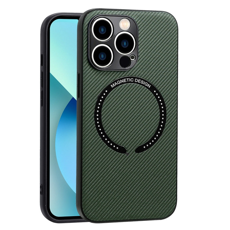 Carbon Fiber Texture MagSafe Magnetic Phone Case, For iPhone 11 Pro, For iPhone 11 Pro Max, For iPhone 11