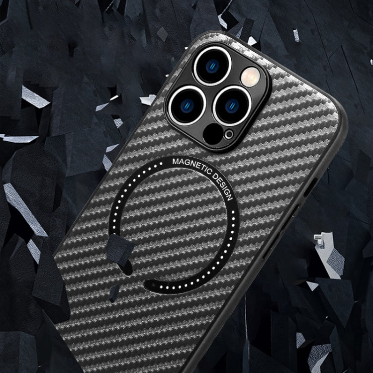 Carbon Fiber Texture MagSafe Magnetic Phone Case, For iPhone 11 Pro, For iPhone 11 Pro Max, For iPhone 11