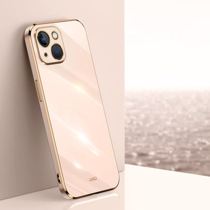 XINLI Straight Edge 6D Electroplate TPU Phone Case, For iPhone 14, For iPhone 14 Plus, For iPhone 14 Pro, For iPhone 14 Pro Max, For iPhone 13, For iPhone 13 mini