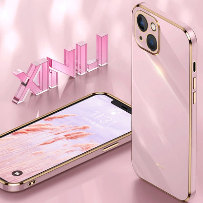 XINLI Straight Edge 6D Electroplate TPU Phone Case, For iPhone 14, For iPhone 14 Plus, For iPhone 14 Pro, For iPhone 14 Pro Max, For iPhone 13, For iPhone 13 mini