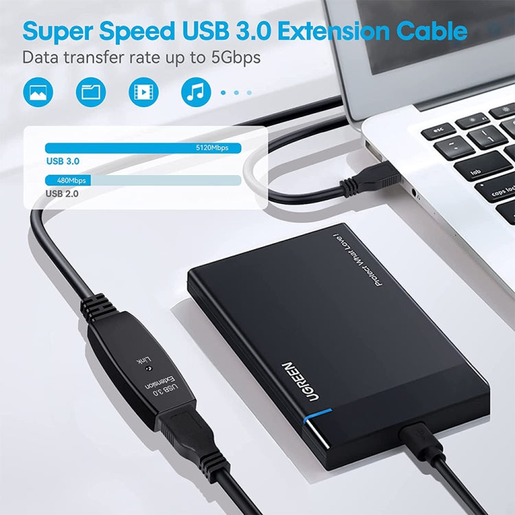 USB 3.0 Male to Female Data Sync Super Speed Extension Cable, Length:30m, 30m