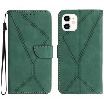 Stitching Embossed Leather Phone Case, For iPhone 11, For iPhone 11 Pro, For iPhone 11 Pro Max, For iPhone 14 Plus