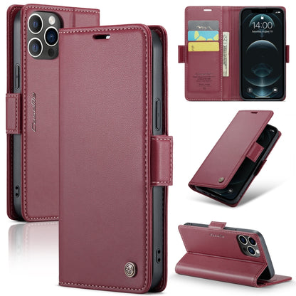 CaseMe 023 Butterfly Buckle Litchi Texture RFID Anti-theft Leather Phone Case, For iPhone 13, For iPhone 13 mini, For iPhone 13 Pro, For iPhone 13 Pro Max, For iPhone 12 / 12 Pro, For iPhone 12 Pro Max, For iPhone 12 mini, For iPhone 11