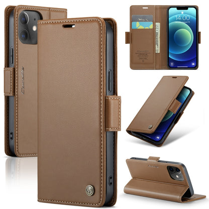 CaseMe 023 Butterfly Buckle Litchi Texture RFID Anti-theft Leather Phone Case, For iPhone 13, For iPhone 13 mini, For iPhone 13 Pro, For iPhone 13 Pro Max, For iPhone 12 / 12 Pro, For iPhone 12 Pro Max, For iPhone 12 mini, For iPhone 11