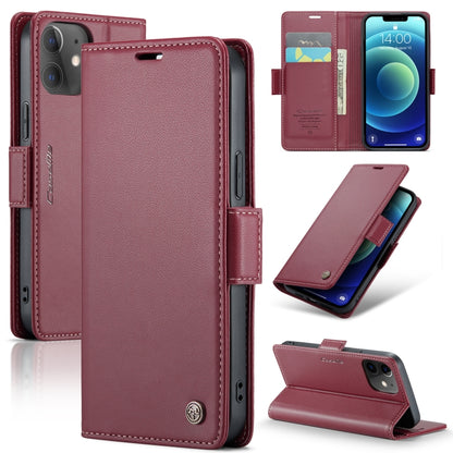 CaseMe 023 Butterfly Buckle Litchi Texture RFID Anti-theft Leather Phone Case, For iPhone 13, For iPhone 13 mini, For iPhone 13 Pro, For iPhone 13 Pro Max, For iPhone 12 / 12 Pro, For iPhone 12 Pro Max, For iPhone 12 mini, For iPhone 11