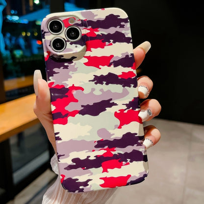 Precise Hole Camouflage Pattern PC Phone Case, For iPhone 11, For iPhone 11 Pro, For iPhone X / XS, For iPhone XR, For iPhone XS Max, For iPhone 8 Plus / 7 Plus