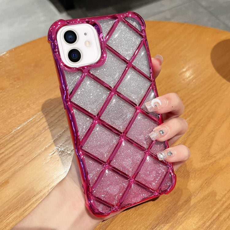 3D Diamond Lattice Laser Engraving Glitter Paper Phone Case, For iPhone 12 / 12 Pro, For iPhone 12 Pro Max, For iPhone 11 Pro Max, For iPhone 11