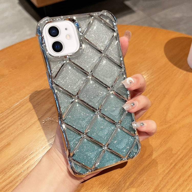 3D Diamond Lattice Laser Engraving Glitter Paper Phone Case, For iPhone 12 / 12 Pro, For iPhone 12 Pro Max, For iPhone 11 Pro Max, For iPhone 11