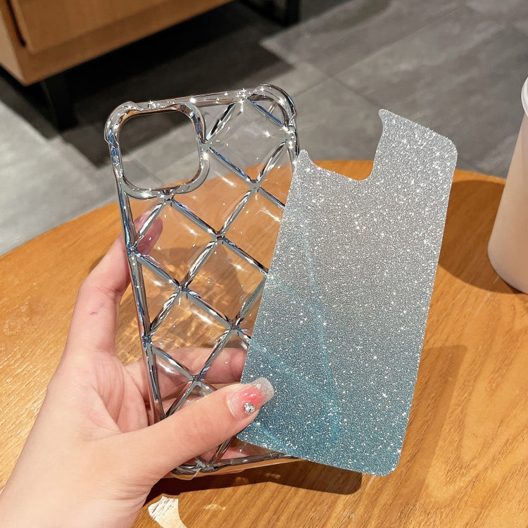 3D Diamond Lattice Laser Engraving Glitter Paper Phone Case, For iPhone 12 / 12 Pro, For iPhone 12 Pro Max, For iPhone 11 Pro Max, For iPhone 11