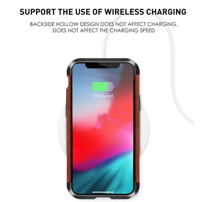 R-JUST Metal + Wood Frame Protective Case, For iPhone 11, For iPhone 11 Pro, For iPhone 11 Pro Max, For iPhone X / XS, For iPhone XS Max, For iPhone XR